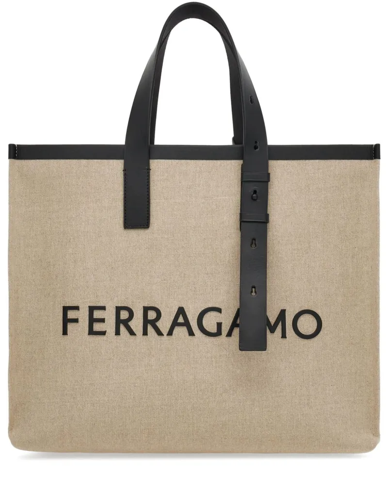 Ferragamo Shopper mit Logo-Prägung - Nude Nude