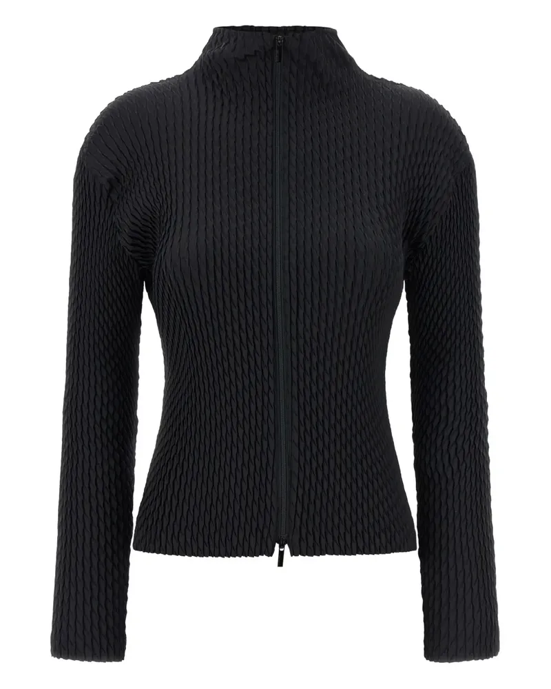 Issey Miyake Cardigan mit Reißverschluss - Schwarz Schwarz