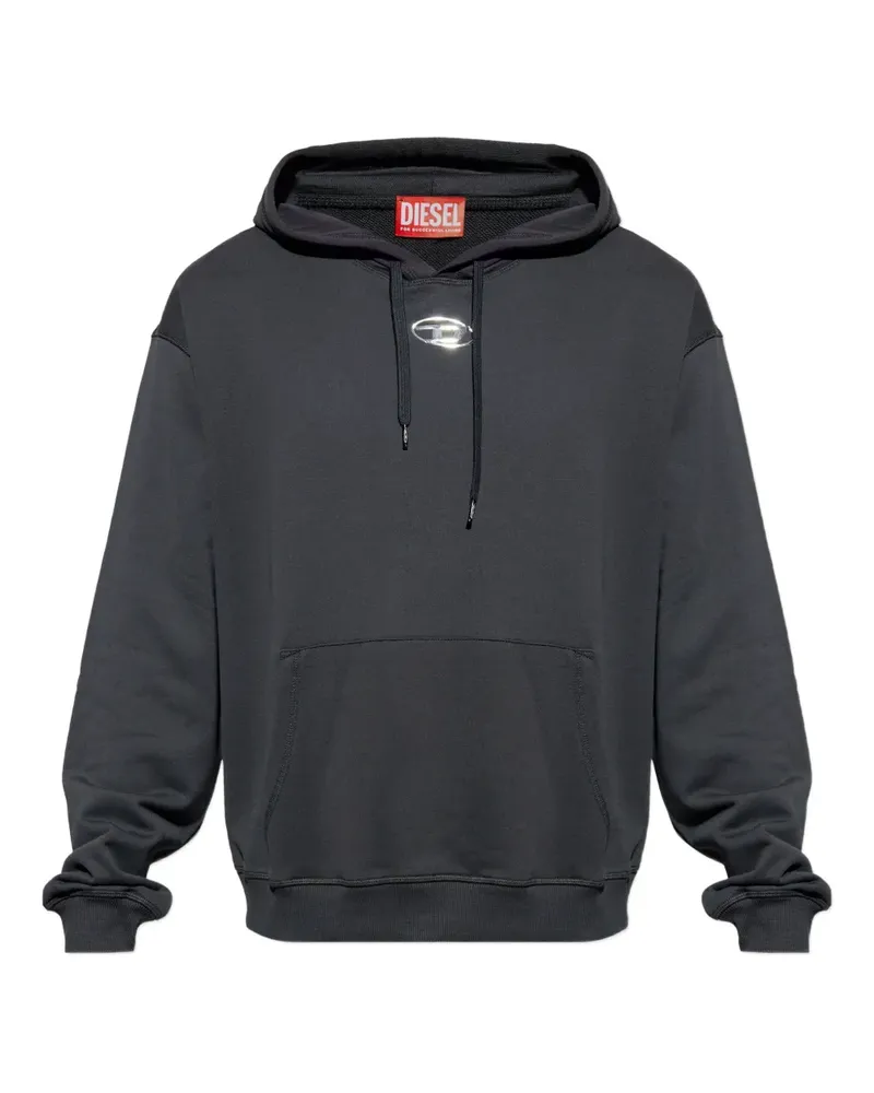 Diesel S-Norm Hoodie mit Logo-Schild - Schwarz Schwarz