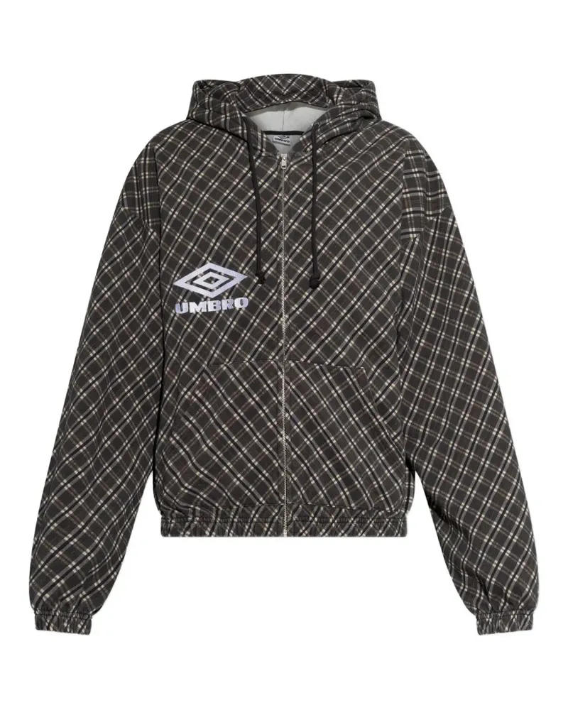Umbro plaid zip-up hoodie - Braun Braun
