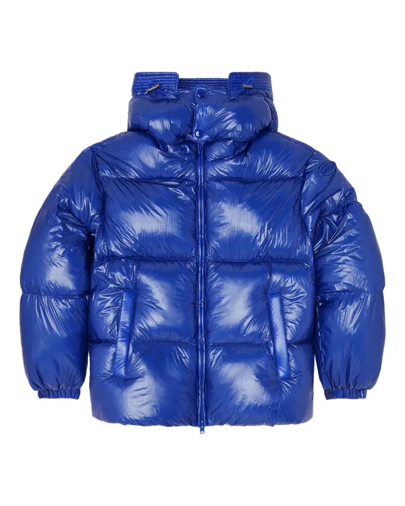 Diesel down puffer jacket with detachable hood - Blau Blau