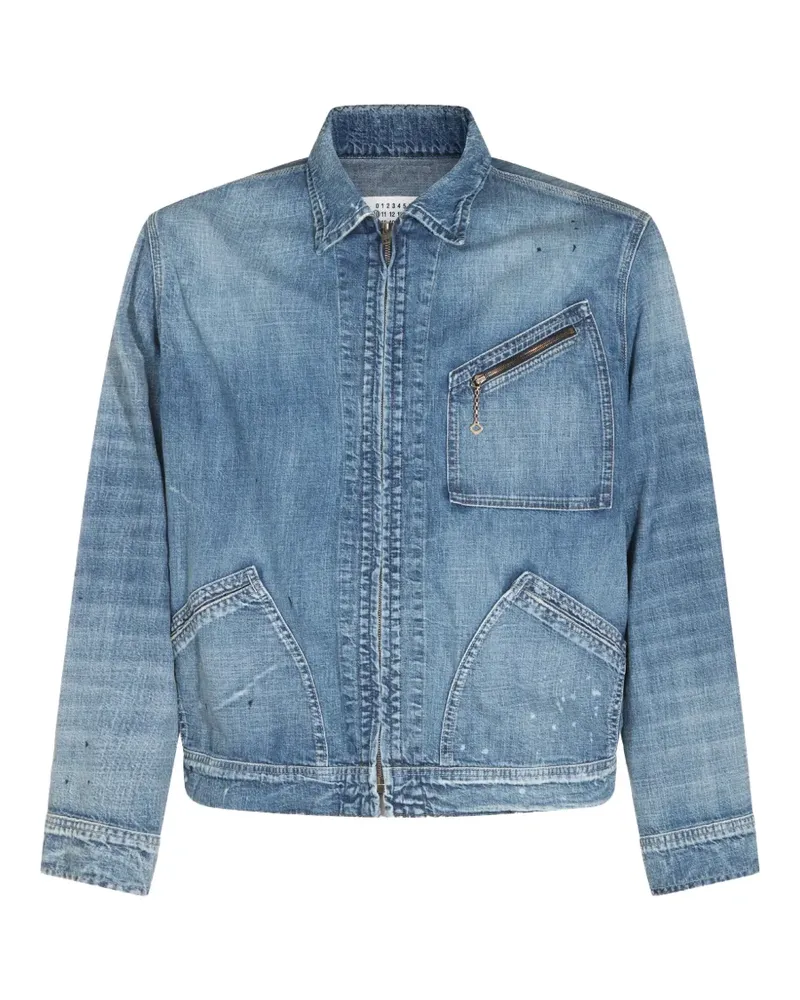 Maison Margiela paint-splatter denim jacket - Blau Blau