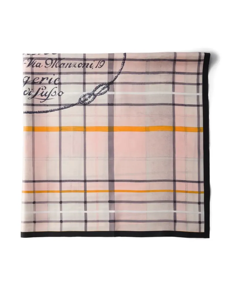 Prada Seidentwill-Schal mit Print 90 - Rosa Rosa
