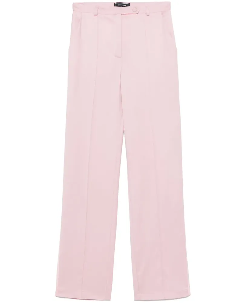 STYLAND Hose mit Ripsbandstreifen - Rosa Rosa