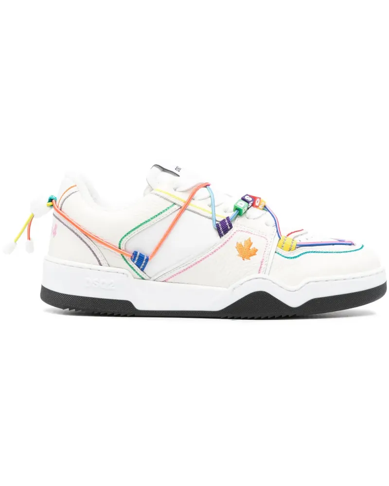 Dsquared2 Spiker logo-beaded leather sneakers - Nude Nude