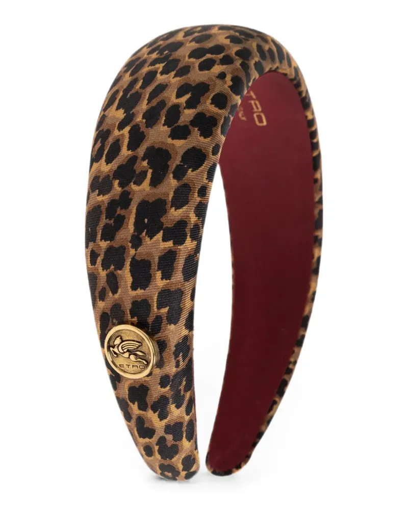 Etro Gepolsterter Haarreif mit Leopardenprint - Braun Braun