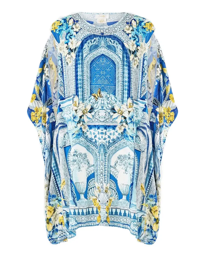 Camilla draped split-sleeves top - Blau Blau