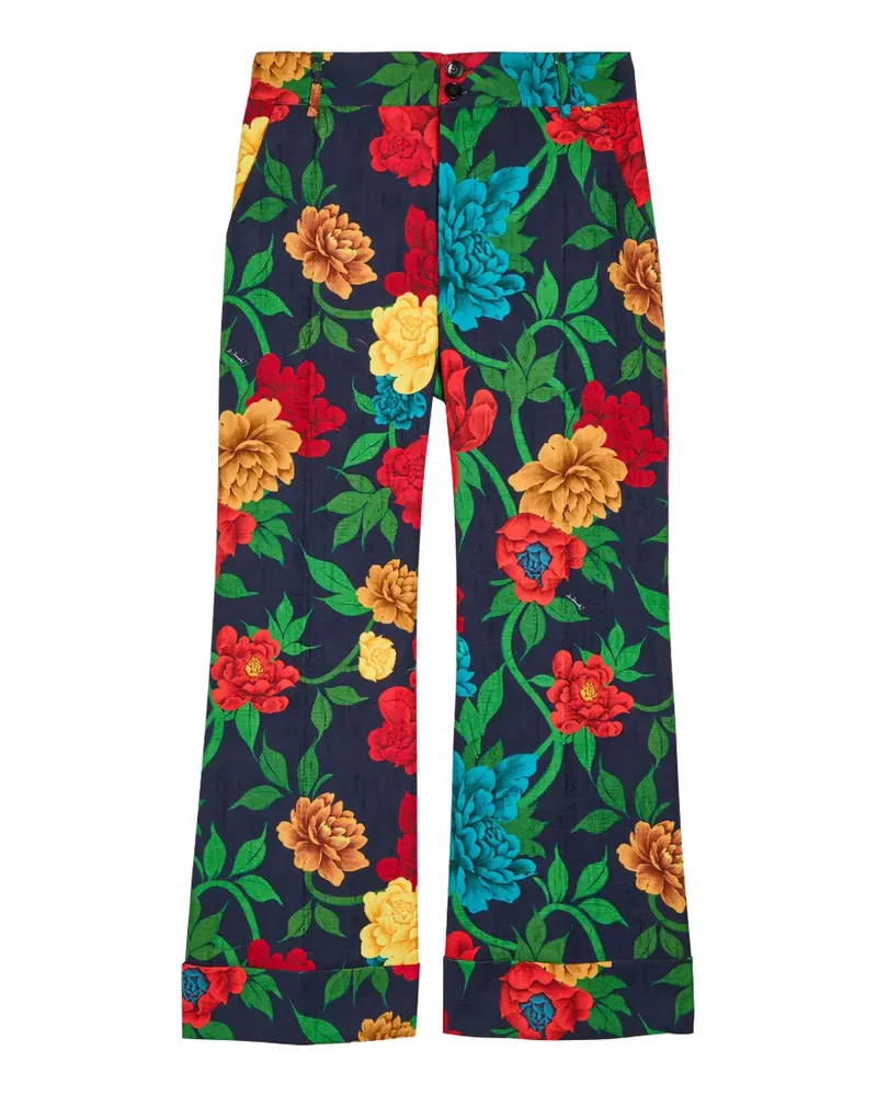 La DoubleJ Hendrix Hose mit Blumen - Blau Blau
