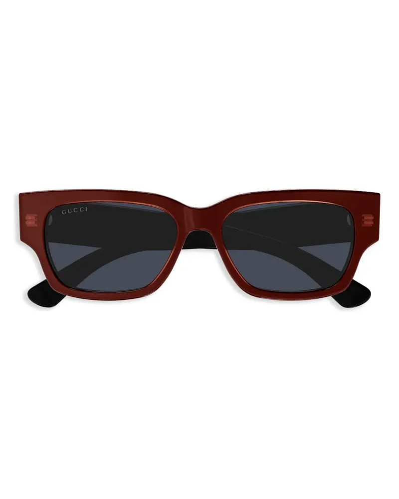 Gucci Sonnenbrille mit eckigem Gestell - Rot Rot