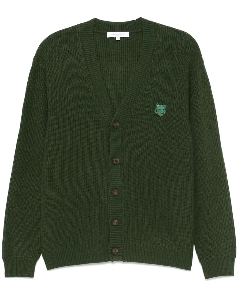 Kitsuné Cardigan mit Fuchs-Patch - Grün Grün
