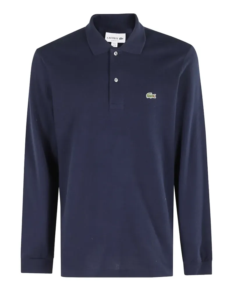 Lacoste long-sleeve logo-patch polo shirt - Blau Blau