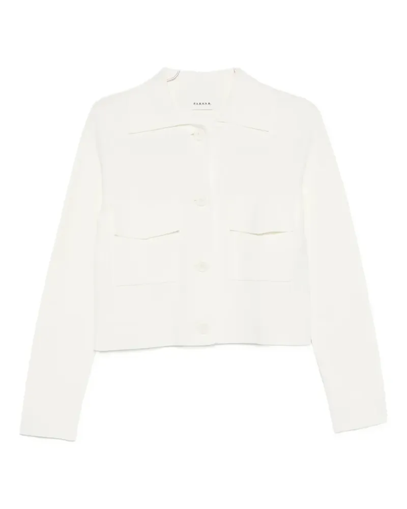 P.A.R.O.S.H. flap-pocket buttoned cardigan - Weiß Weiß