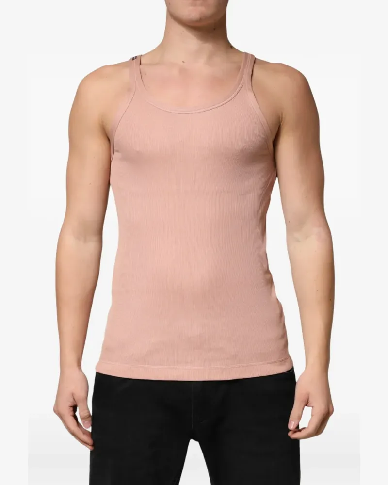 Dolce & Gabbana T-Shirt aus geripptem Strick - Rosa Rosa