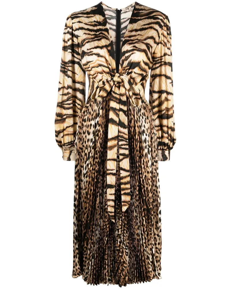 Roberto Cavalli Midikleid mit Animal-Print - Nude Nude