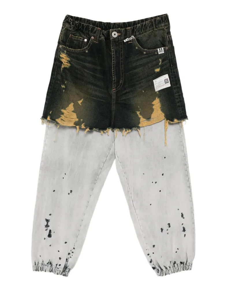 MIHARAYASUHIRO Hosenrock im Distressed-Look - Blau Blau