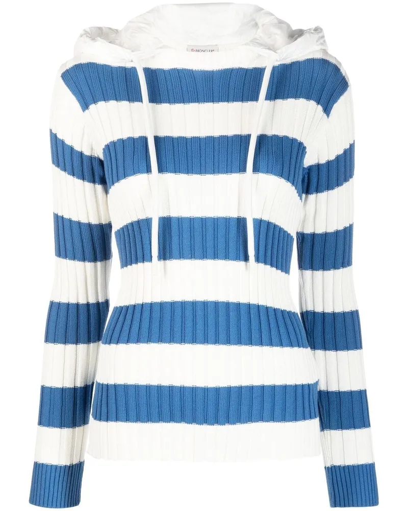 Moncler Gestreifter Hoodie - Blau Blau