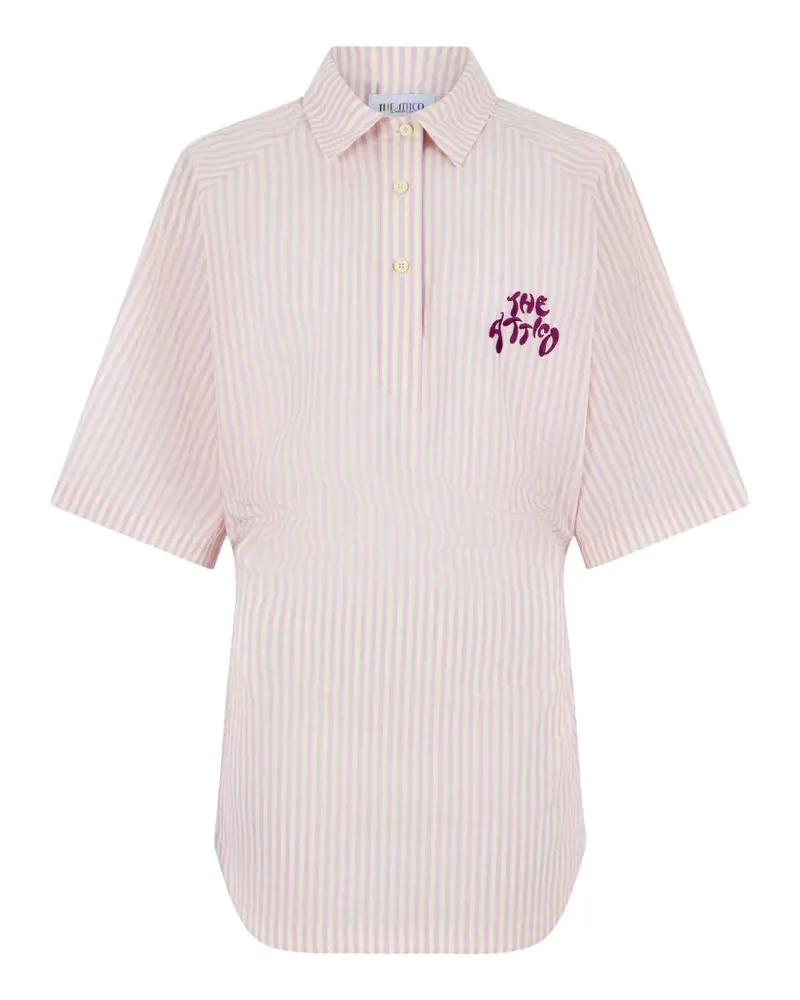 ATTICO striped logo-embroidered mini dress - Rot Rot