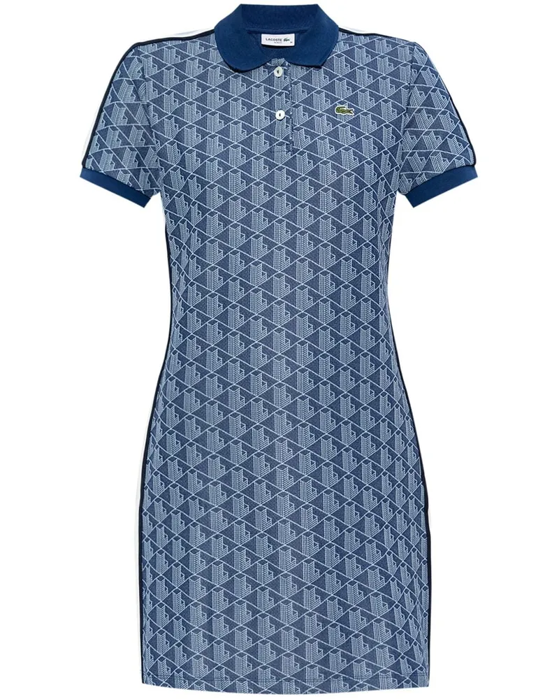 Lacoste Poloshirtkleid mit Monogramm-Jacquard - Blau Blau
