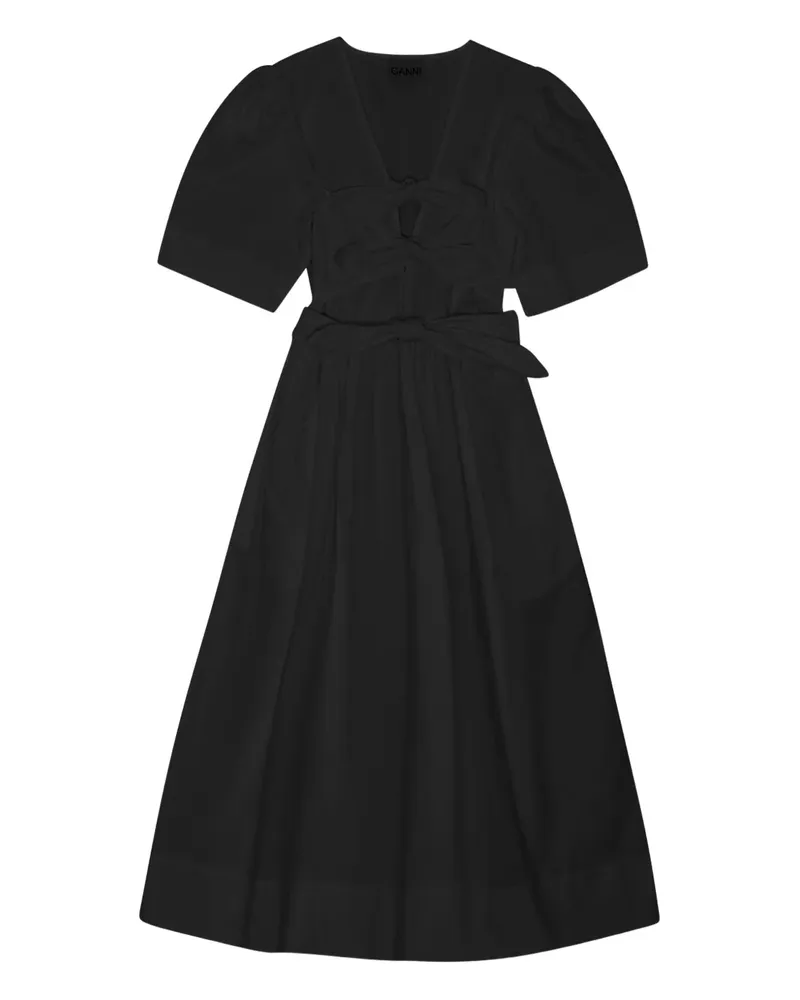 Ganni Kleid mit Gürtel - Schwarz Schwarz