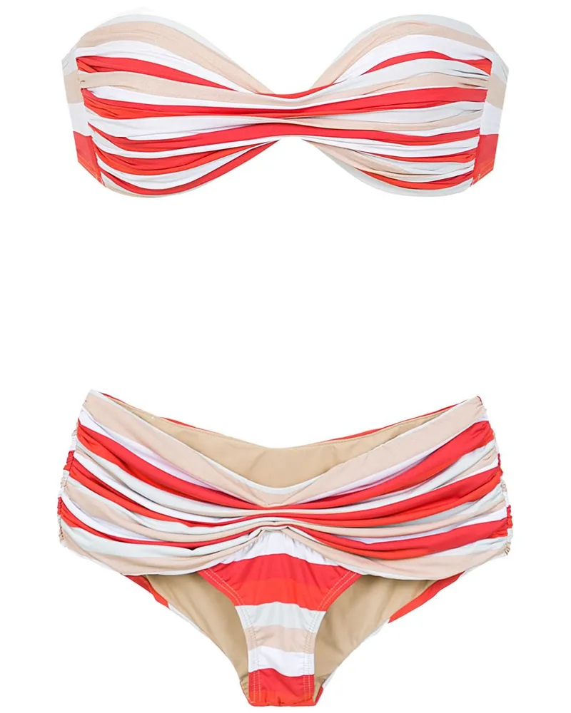 Amir Slama Gestreifter Bikini - Rot Rot