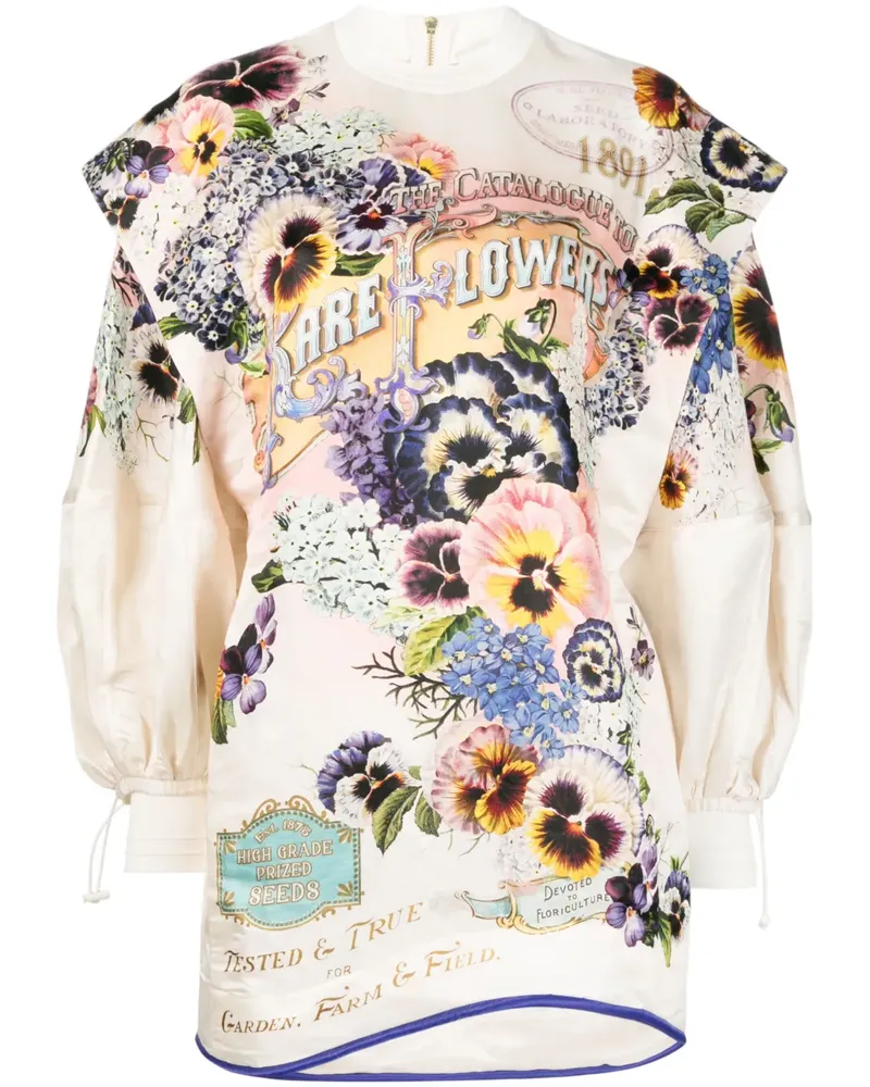 Zimmermann Midikleid mit Blumen-Print - Nude Nude