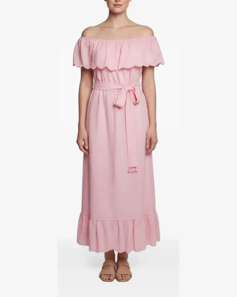 Marysia Lemnos Midikleid mit Schleifenverschluss - Rosa Rosa