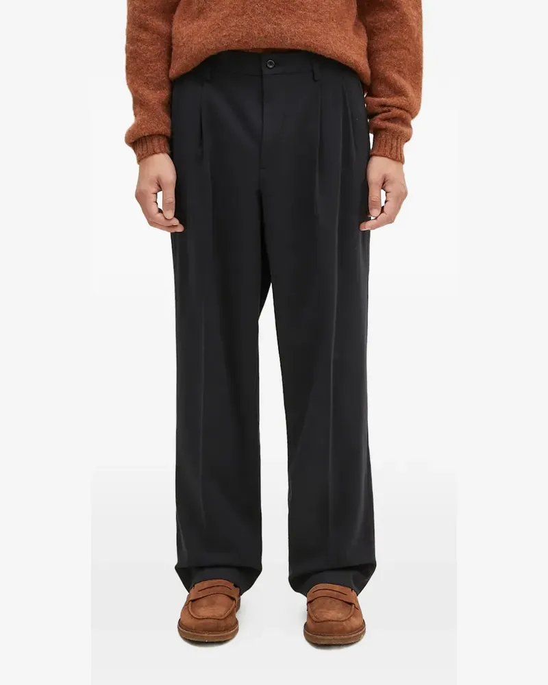 Norse Projects pleated wide-leg trousers - Schwarz Schwarz