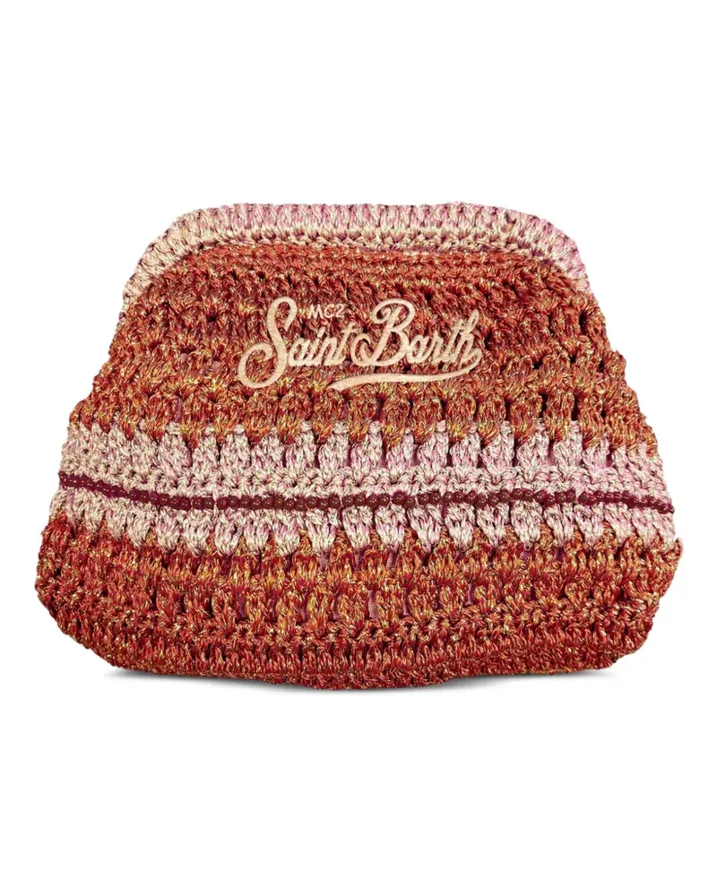 MC2 Saint Barth Gehäkelte Clutch mit Print - Braun Braun