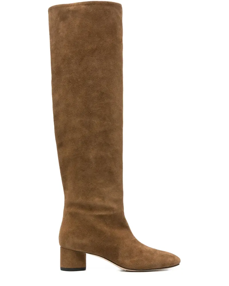 aeyde 45mm knee-high suede boots - Braun Braun