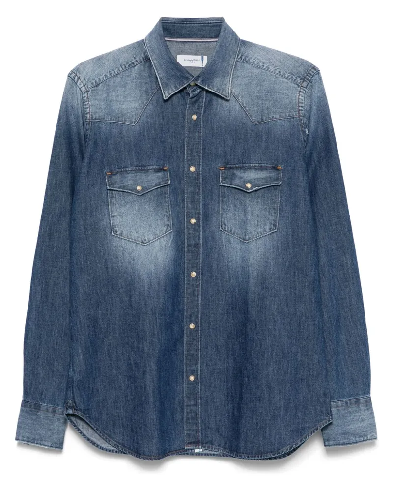 Tintoria Mattei Hemd aus gewaschenem Denim - Blau Blau
