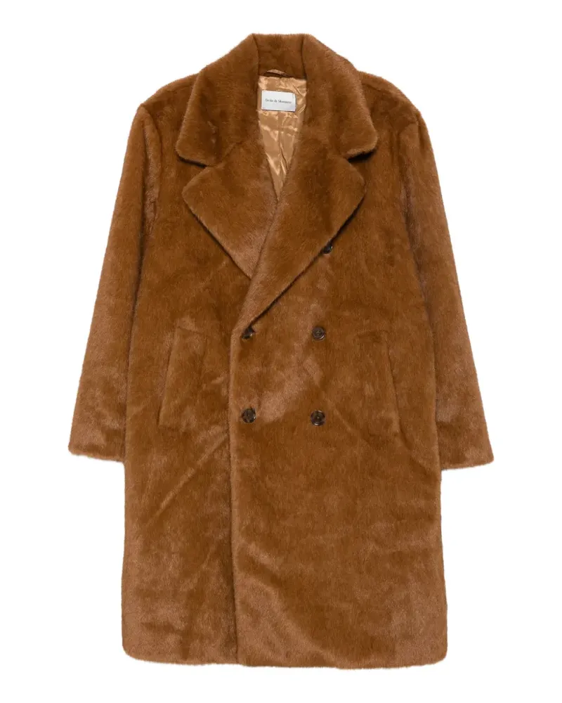 Drôle de Monsieur Doppelreihiger Mantel aus Faux Fur - Braun Braun