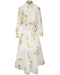 Zimmermann Harmony Midikleid mit Blumen-Print Weiß