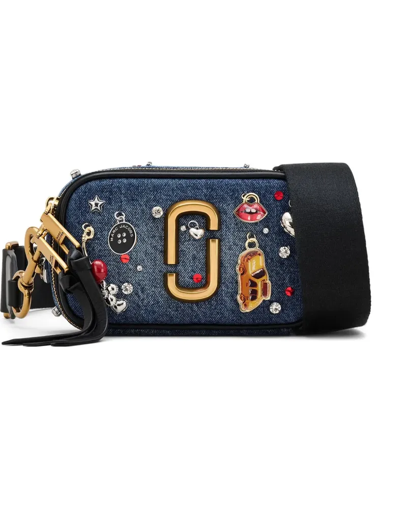 Marc Jacobs Snapshot Jeans-Umhängetasche mit Anhängerdetail - Blau Blau