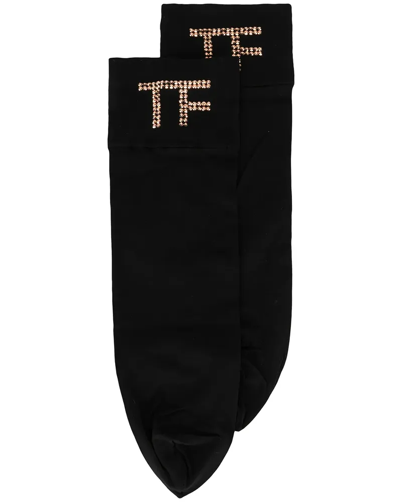 Tom Ford Socken mit Schmucksteinen - Schwarz Schwarz