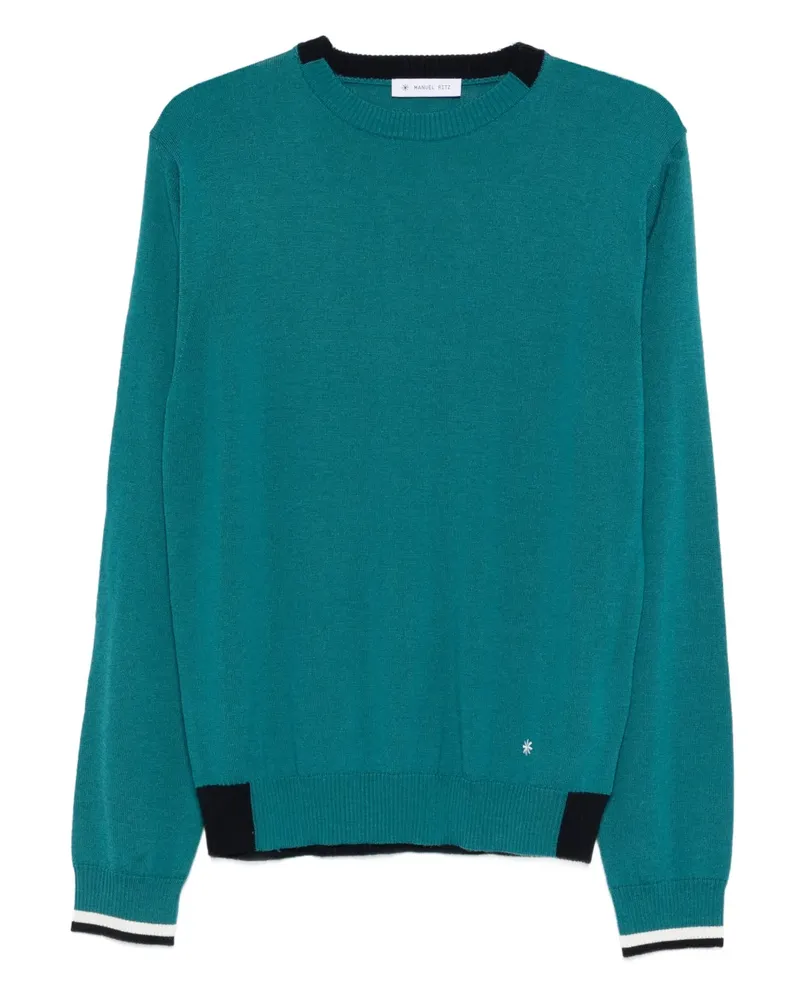 Manuel Ritz Gerippter Pullover - Grün Grün