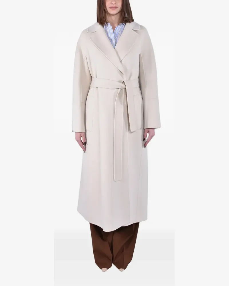 Max Mara belted single-breasted coat - Nude Nude