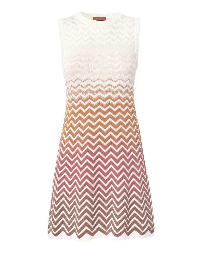 Missoni chevron-pattern sleeveless mini dress - Weiß Weiß