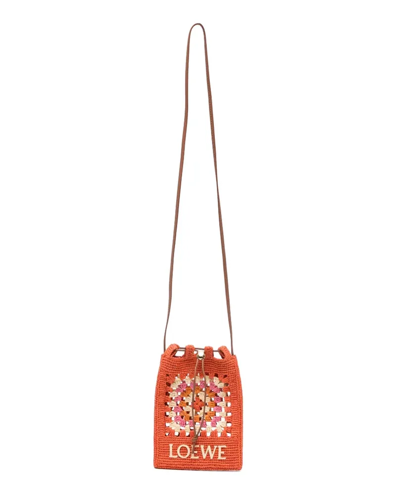 Loewe Gehäkelte Paula's Ibiza Umhängetasche - Orange Orange