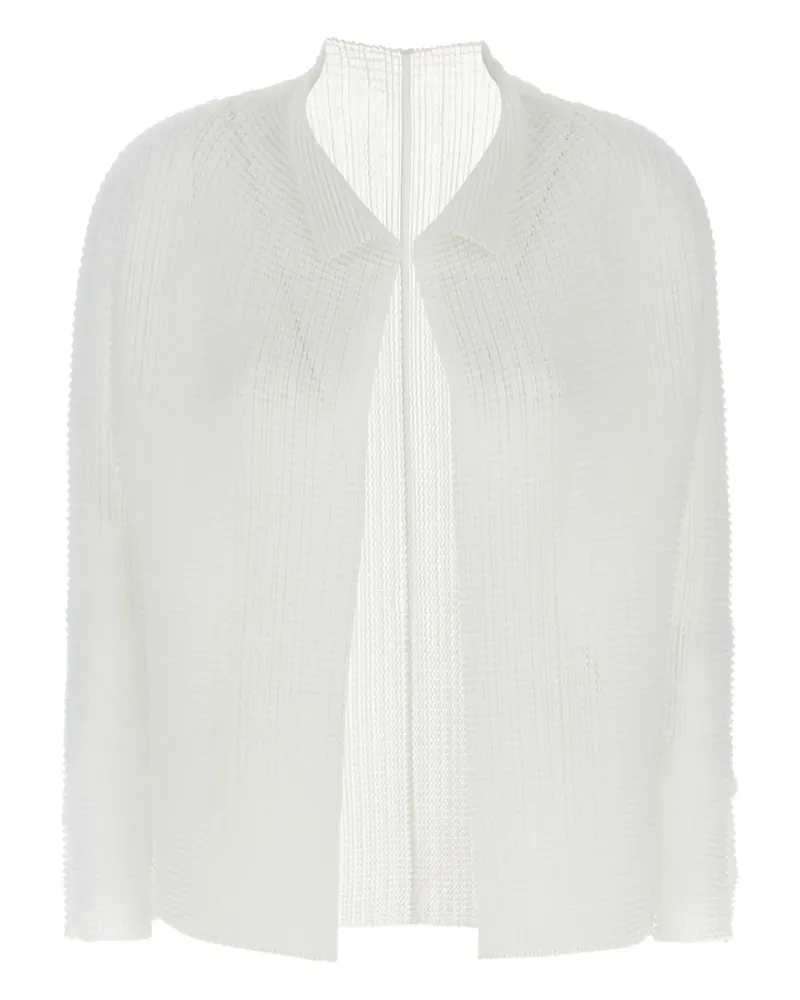 Issey Miyake Offener Cardigan - Weiß Weiß