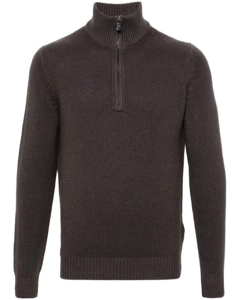 Dell'oglio Pullover mit Stehkragen Braun