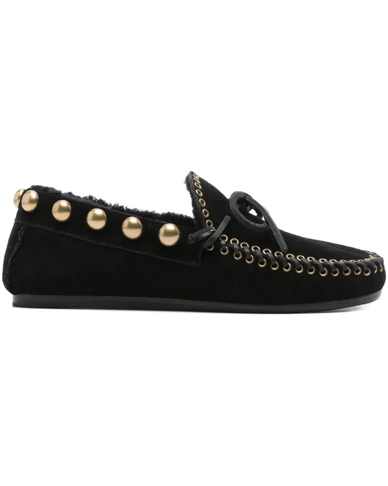 Isabel Marant Loafer mit goldfarbenen Nieten - Schwarz Schwarz