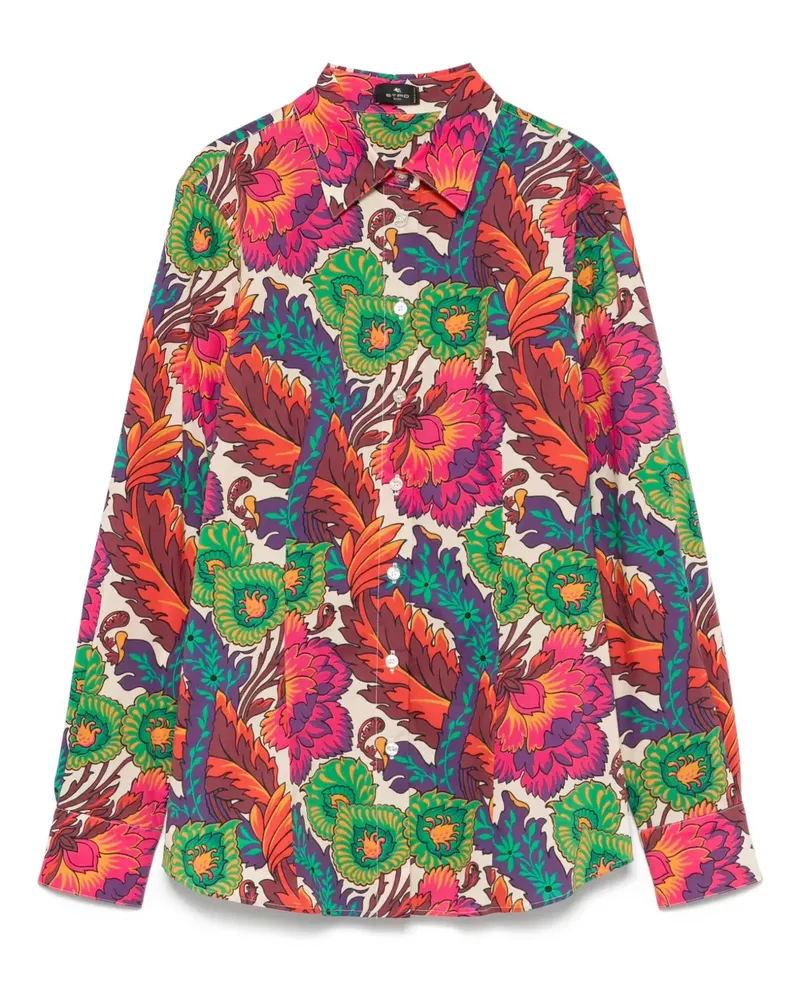 Etro Hemd mit Blumen-Print - Rot Rot