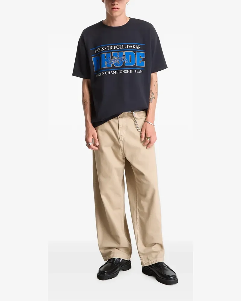RHUDE T-Shirt mit grafischem Print - Schwarz Schwarz
