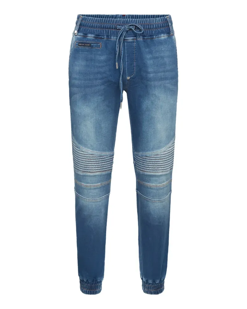 Philipp Plein Skinny-Jeans mit geripptem Detail - Blau Blau