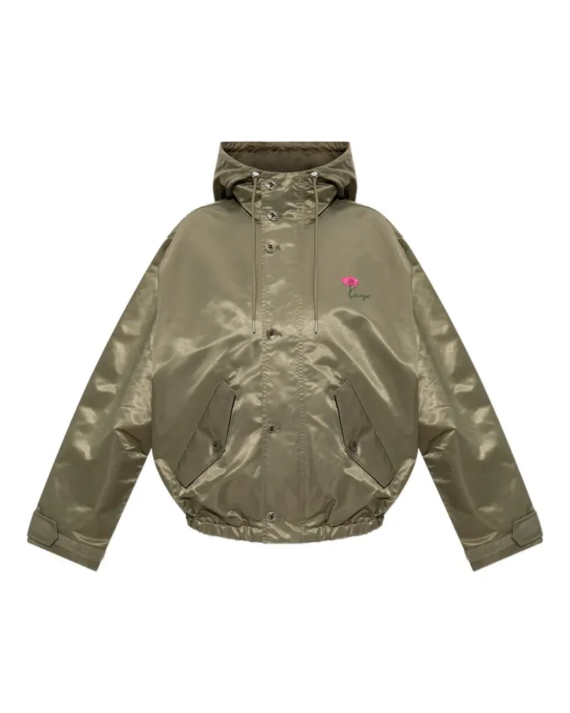 Kenzo Kapuzenjacke mit Blumenprint - Grün Grün