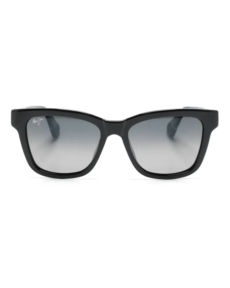 Maui Jim Eckige Hanohano Sonnenbrille - Schwarz Schwarz