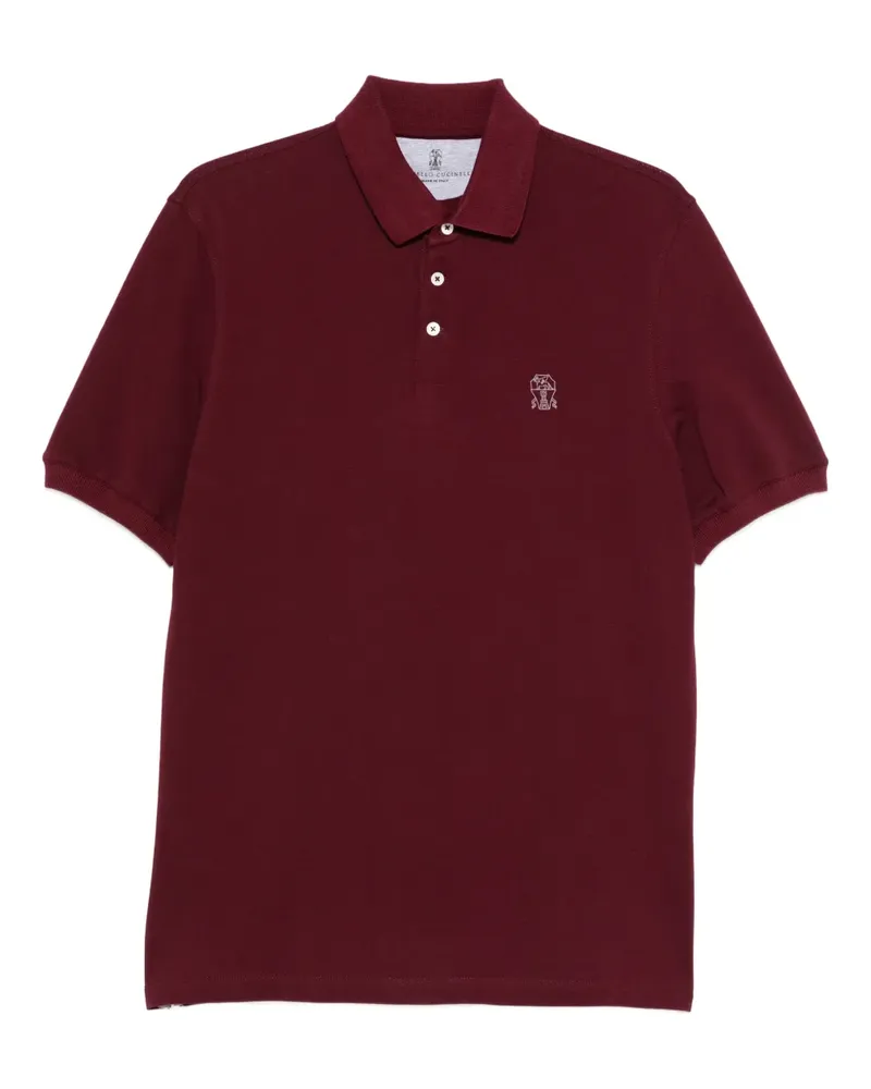 Brunello Cucinelli Poloshirt mit Stickerei - Rot Rot