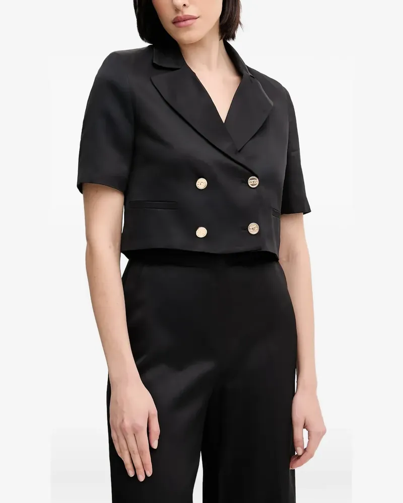 Gaudi Doppelreihiger Cropped-Blazer - Schwarz Schwarz