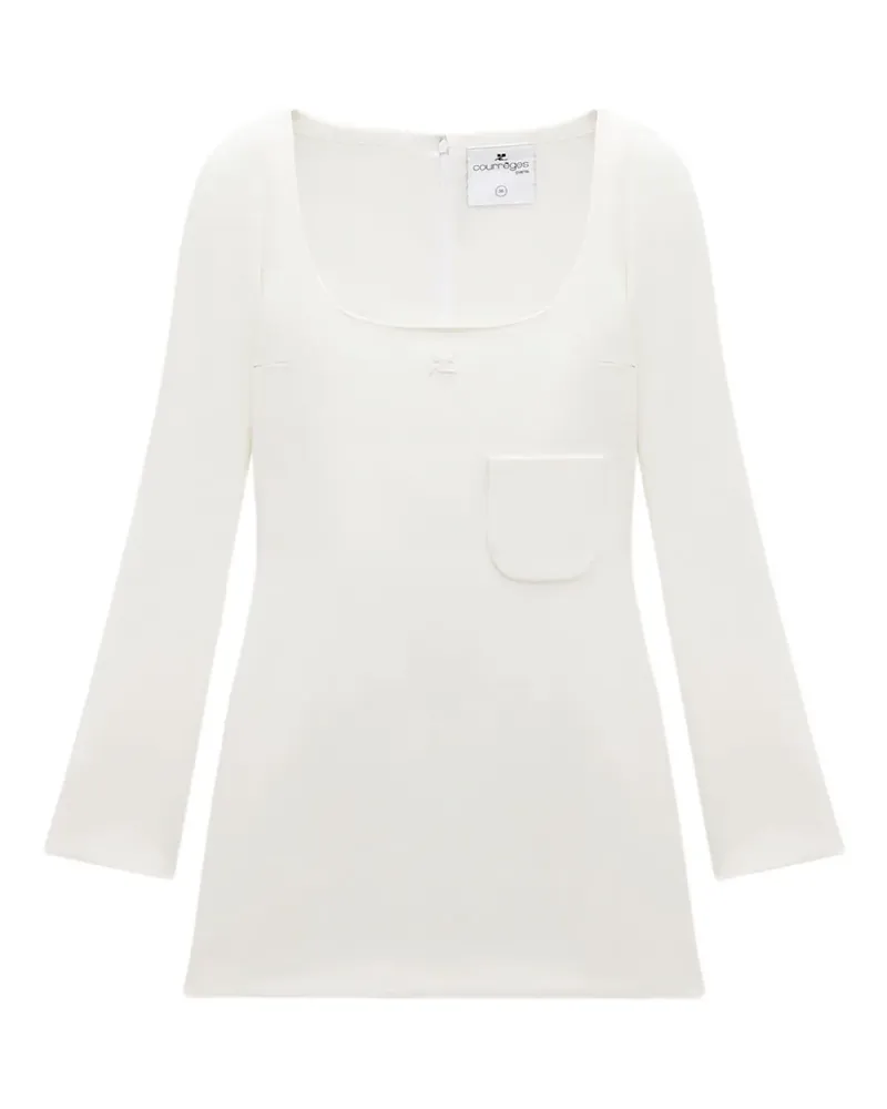 Courrèges Minikleid mit eckigem Ausschnitt - Weiß Weiß