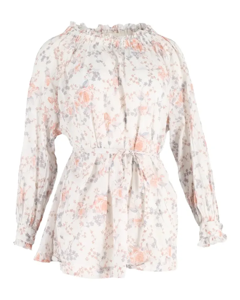 Maje floral print off shoulder dress - Weiß Weiß